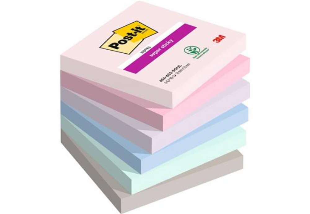 Immagine di Foglietti Post-it® Super Sticky Soulful conf. 6 blocchetti da 90 ff - 76x76 mm - 654-6SS-SOUL