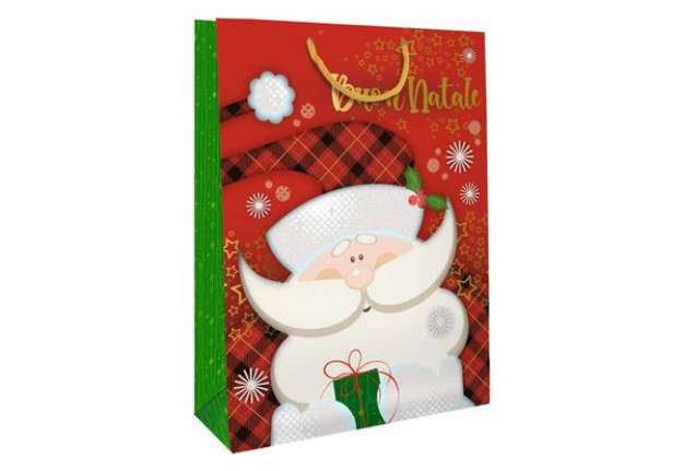 Immagine di Shopper Natalizia Premium ''Babbo Natale'' Biembi 25,5x32,5x13,5 cm - conf. 6 pezzi BXS202P10C
