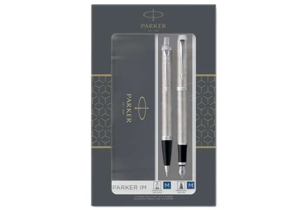 Immagine di Gift Set DUO - IM stainless steel sfera + stilografica - punta media - Parker