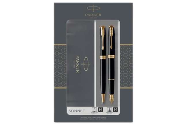 Immagine di Gift Set DUO - Sonnet Black GT + stilografica + sfera - punta media - Parker