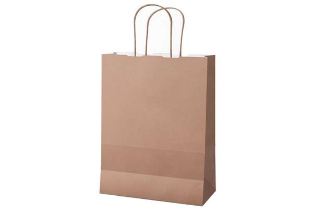 Immagine di Shopper Twisted - maniglie cordino - 22 x 10 x 29 cm - carta kraft - rosa antico - Mainetti Bags - c