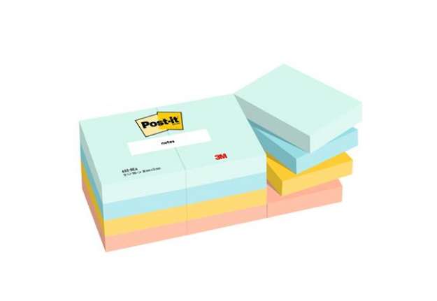 Immagine di Blocco Post-it - 653-BEA - 38 x 51 mm - 100 fogli - colori Beachside - Post-it - conf. 12 pezzi