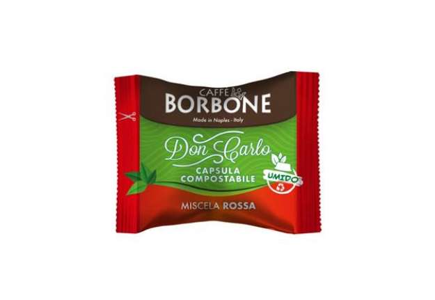 Immagine di Capsule compatibili e compostabili Don Carlo Rossa Caffe Borbone conf. 100 pezzi - AMCOMPOSTABRED100