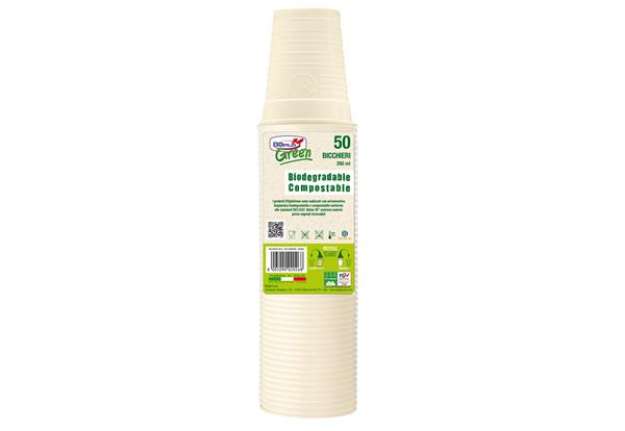 Immagine di Bicchieri biodegradabili - Mater-Bi - 200 ml - avorio - Dopla - conf. 50 pezzi