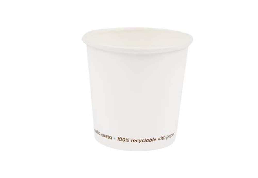 Immagine di Bicchiere caffè - carta - 100 ml - bianco - Signor Bio - conf. 50 pezzi