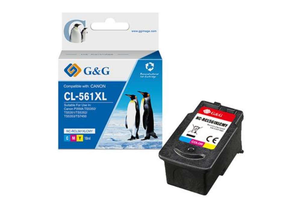 Immagine di G&G - Cartuccia ink Rigenerata per Canon PIXMA TS5350/TS5351/TS5352 - C/M/Y - 450 pag