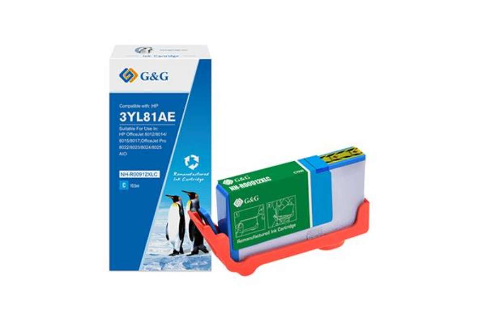Immagine di G&G - Cartuccia ink Compatibile per HP 912XL - Ciano