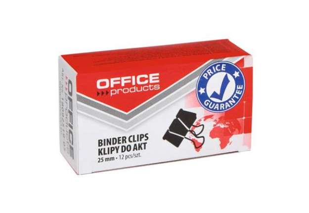Immagine di Molle fermacarte nero Office Products 25 mm - conf. 12 pezzi - 18092519-05