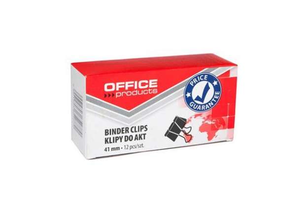 Immagine di Molle fermacarte nero Office Products 41 mm - conf. 12 pezzi - 18094119-05