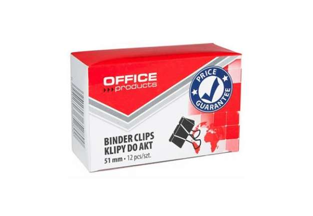 Immagine di Molle fermacarte nero Office Products 51 mm - conf. 12 pezzi - 18095119-05