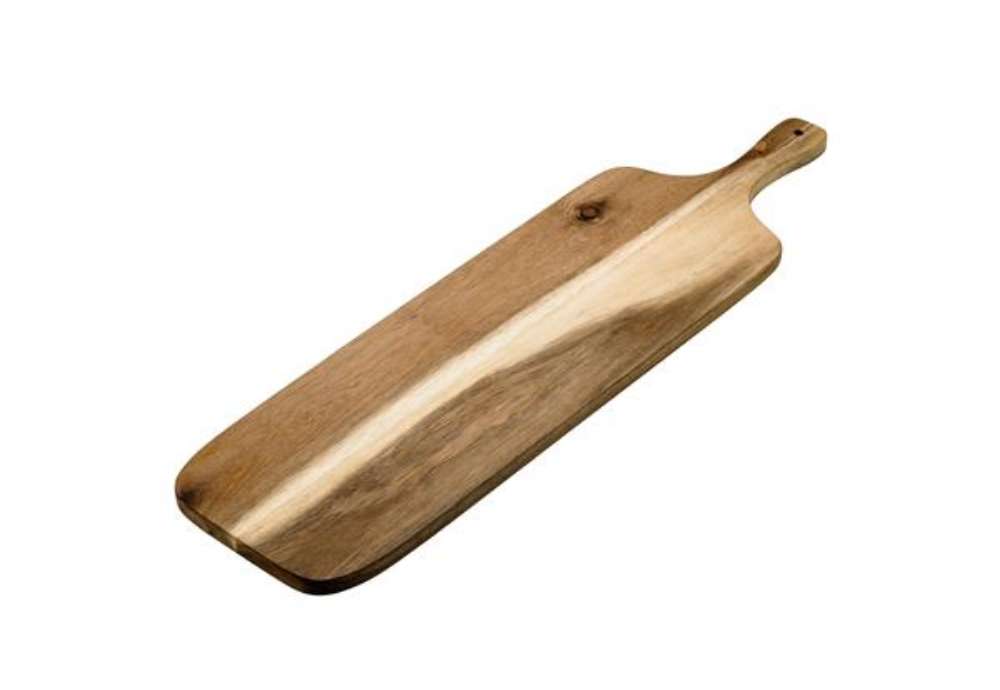 Immagine di Tagliere con manico - 45 x 18 x 1,6 cm - legno di acacia - Leone
