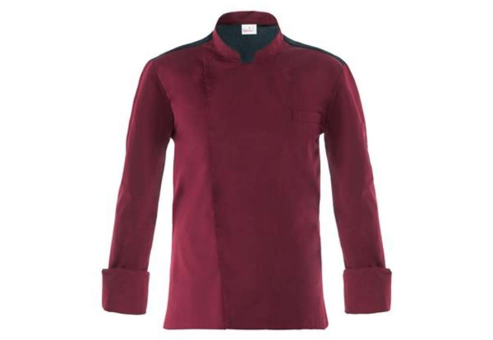 Immagine di Giacca cuoco Raul - da uomo - manica lunga - taglia M - bordeaux - Giblor's