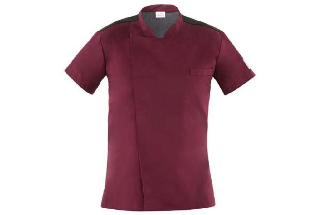 Immagine di Giacca cuoco Thiago - da uomo - manica corta - taglia XL - bordeaux - Giblor's