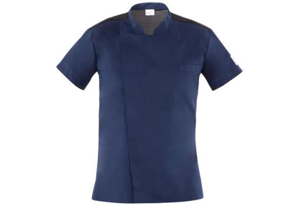 Immagine di Giacca cuoco Thiago - da uomo - manica corta - taglia L - blu - Giblor's