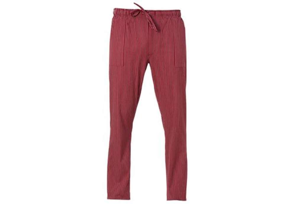 Immagine di Pantalone cuoco Enrico - unisex - taglia M - gessato bordeaux - Giblor's