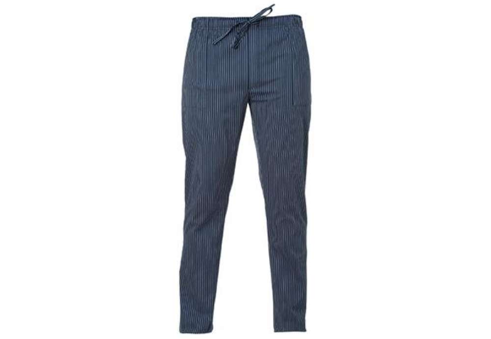 Immagine di Pantalone cuoco Enrico - unisex - taglia XL - gessato blu - Giblor's
