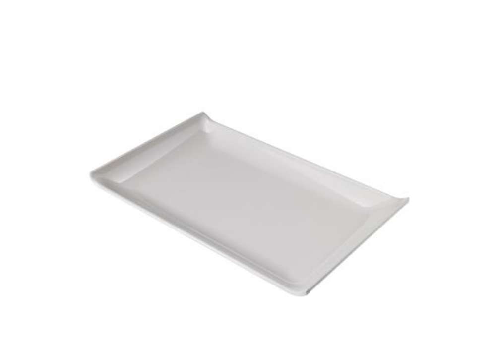 Immagine di Piatto rettangolare - 23 x 14 x 2,6 cm - melamina - bianco - Leone