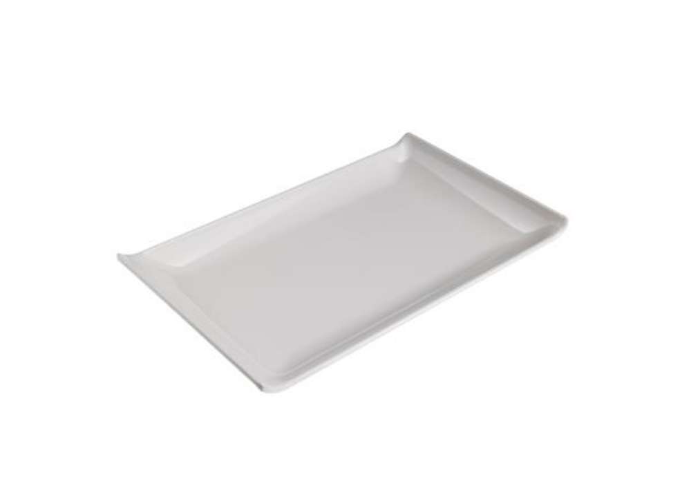 Immagine di Piatto rettangolare - 28,6 x 18 x 2,8 cm - melamina - bianco - Leone