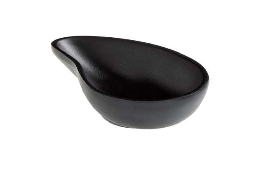 Immagine di Ciotola a goccia fingerfood - 10 x 6,5 x 2,4 cm - melamina - nero - Leone