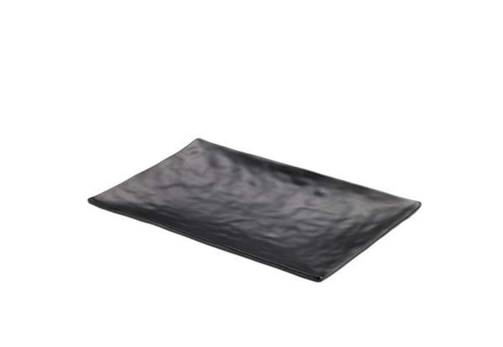 Immagine di Vassoio rettangolare - 24 x 13,8 x 2 cm - melamina - nero - Leone