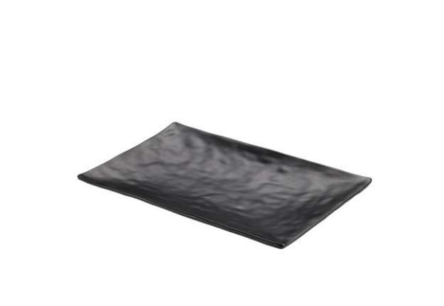 Immagine di Vassoio rettangolare - 30 x 21 x 3 cm - melamina - nero - Leone