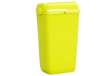 Immagine di Cestino gettacarte Skin - con coperchio - 545 x 225 x 335 mm - 23 L - giallo fluo - Mar Plast
