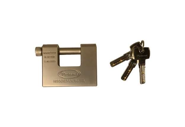 Immagine di Lucchetto monoblocco - per serrande - acciaio temprato - Metalplus