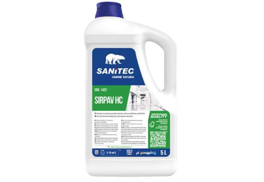 Immagine di Detergente pavimenti Sirpav HC - a schiuma - 5 L - pino - Sanitec