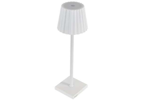 Immagine di Lampada da tavolo - a led - 10 x 10 x 38 cm - alluminio/pmma - bianco - King Collection
