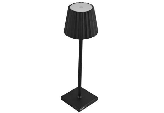 Immagine di Lampada da tavolo - a led - 10 x 10 x 38 cm - alluminio/pmma - nero - King Collection
