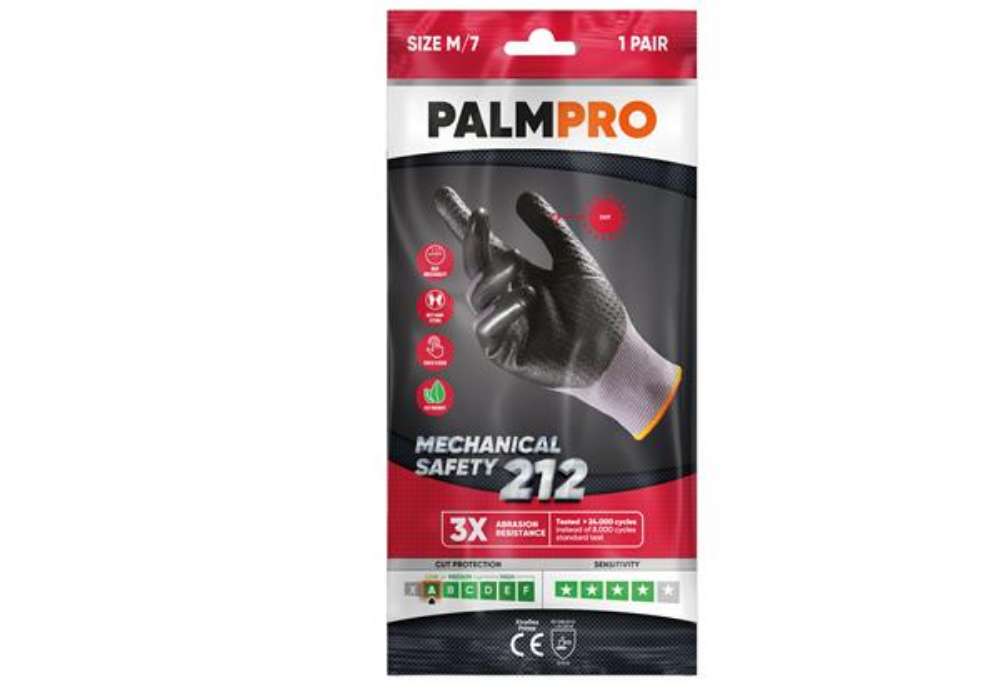 Immagine di Guanti mechanical Safety Palmpro 212 - taglia M - grigio/nero - Icoguanti