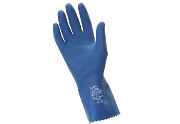 Immagine di Guanti alimentari MPSB421 - in lattice satinato - taglia M - blu - Icoguanti