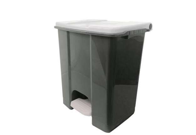 Immagine di Contenitore mobile Ecoconti - a pedale - 60 L - plastica riciclata - grigio/bianco - Medial