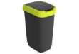 Immagine di Pattumiera con coperchio basculante - 50 L - 40,1 x 29,1 x 60,2 cm - PPL - nero/verde lime - Rotho