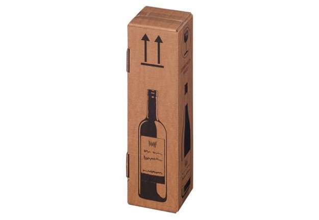 Immagine di Scatola Wine Pack - per 1 bottiglia - 10,5 x 10,5 x 42 cm - Bong Packaging - conf. 20 pezzi