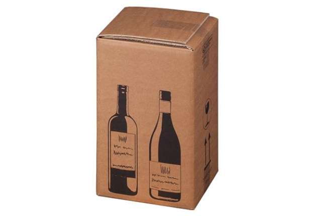 Immagine di Scatola Wine Pack - 4 bottiglie - 21,2 x 20,4 x 36,8 cm - cartone doppia onda - avana - Bong Packagi