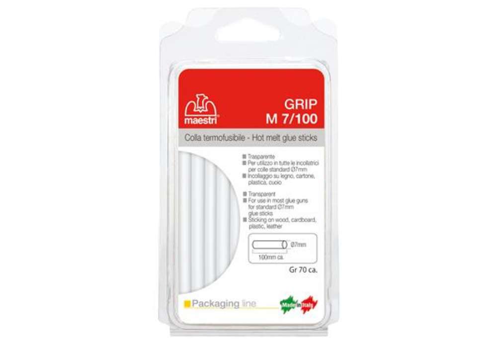 Immagine di Colla termofusibile M7/100 - diametro 7 mm - lunghezza 10 cm - 70 gr - trasparente - Romeo Maestri