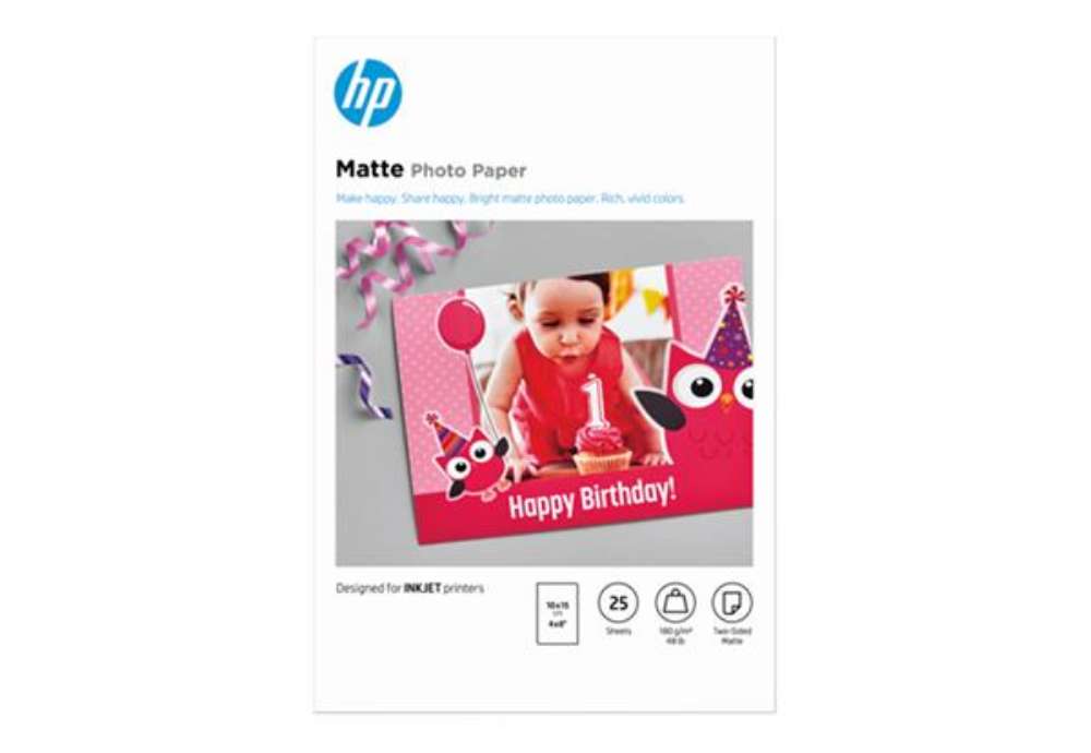 Immagine di Hp - Carta fotografica opaca originale Hp 25 fogli - 10 x 15 cm - 7HF70A