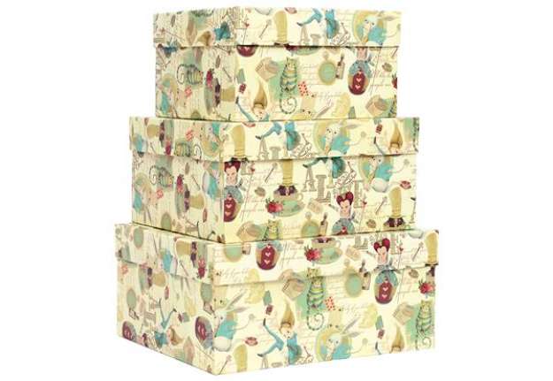 Immagine di Set scatole regalo medi - dimensioni assortite - fantasia Alice - Kartos - conf. 3 pezzi