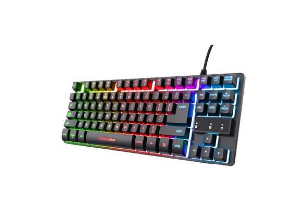 Immagine di Tastiera gaming GX833 Thado - con illuminazione LED multicolore - metallo - nero - Trust