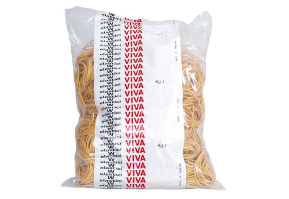 Immagine di Elastici ad anello - diametro 12 cm - 1 kg - gomma - giallo - Viva