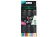 Immagine di Matite triangolari Black Edition - pastel e neon - Faber-Castell - conf.12 pezzi