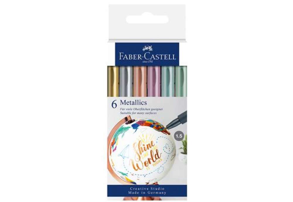 Immagine di Marcatori - colori assoriti metallics - Faber-Castell - conf. 6 pezzi