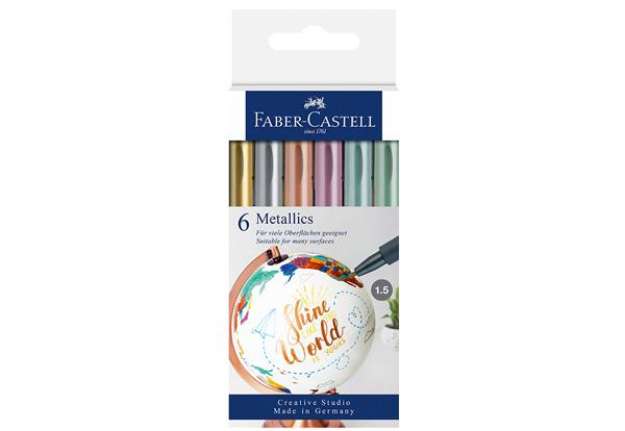 Immagine di Marcatori - colori assoriti metallics - Faber-Castell - conf. 6 pezzi