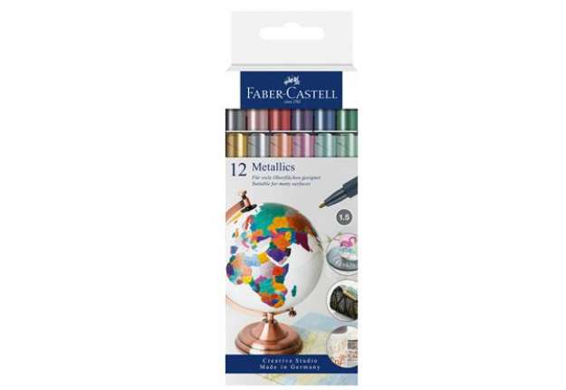 Immagine di Marcatori - colori assoriti metallics - Faber-Castell - conf. 12 pezzi