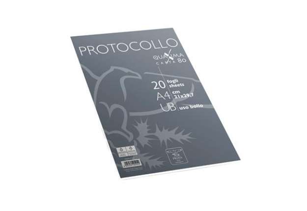 Immagine di Fogli protocollo - uso bollo - A4 - 80 gr - Pigna - conf. 20 pezzi