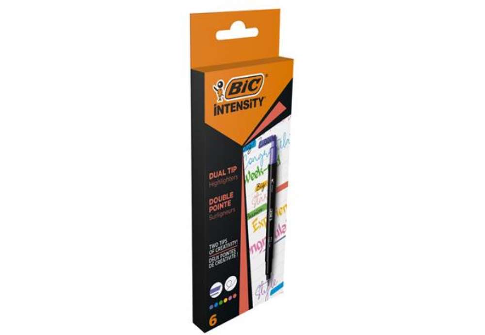 Immagine di Evidenziatori dual tip Intensity - colori assortiti - Bic - conf. 6 pezzi