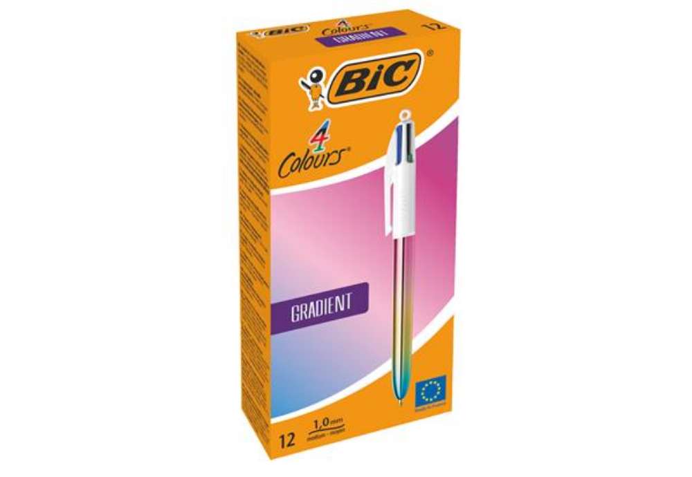 Immagine di Penna a sfera scatto multifunzione 4 Colours Gradient - 1.0 mm - Bic - conf. 12 pezzi