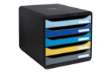 Immagine di Cassettiera Big Box Plus Bee Blue - 5 cassetti A4 - nero/multicolore - Exacompta