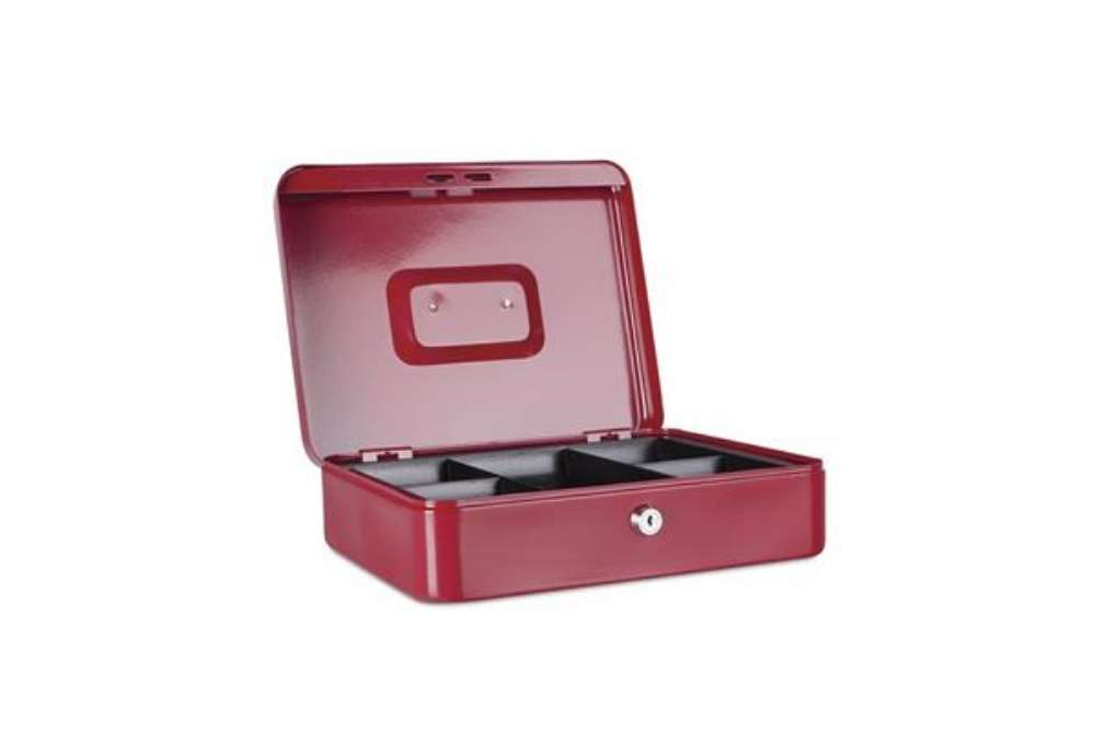 Immagine di Cassetta portadenaro in metallo con serratura 300x90x240 mm Donau rosso 5234001PL-04